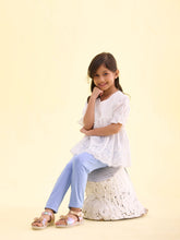 Load image into Gallery viewer, Go Colors Baby Blue Cotton Stretch  Ankle Length Leggings

