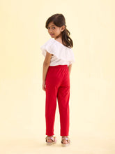 Load image into Gallery viewer, Go Colors Dark Red Cotton Stretch  Ankle Length Leggings
