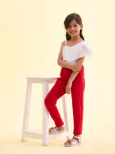 Load image into Gallery viewer, Go Colors Dark Red Cotton Stretch  Ankle Length Leggings

