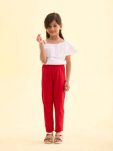 Load image into Gallery viewer, Go Colors Dark Red Cotton Stretch  Ankle Length Leggings
