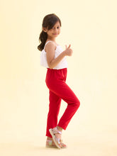 Load image into Gallery viewer, Go Colors Dark Red Cotton Stretch  Ankle Length Leggings
