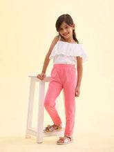 Load image into Gallery viewer, Go Colors Light Pink Cotton Stretch  Ankle Length Leggings
