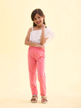 Load image into Gallery viewer, Go Colors Light Pink Cotton Stretch  Ankle Length Leggings

