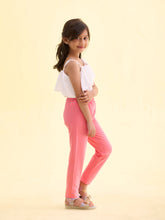 Load image into Gallery viewer, Go Colors Light Pink Cotton Stretch  Ankle Length Leggings
