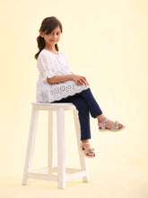 Load image into Gallery viewer, Go Colors Navy Cotton Stretch  Ankle Length Leggings
