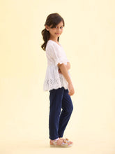 Load image into Gallery viewer, Go Colors Navy Cotton Stretch  Ankle Length Leggings
