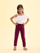 Load image into Gallery viewer, Go Colors Plum Cotton Stretch  Ankle Length Leggings
