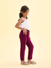 Load image into Gallery viewer, Go Colors Plum Cotton Stretch  Ankle Length Leggings
