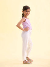 Load image into Gallery viewer, Go Colors White Cotton Stretch  Ankle Length Leggings
