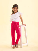 Load image into Gallery viewer, Go Colors Young Fuchsia Cotton Stretch  Ankle Length Leggings
