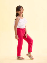 Load image into Gallery viewer, Go Colors Young Fuchsia Cotton Stretch  Ankle Length Leggings
