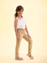Load image into Gallery viewer, Go Colors Gold Nylon Stretch Shimmer Leggings
