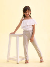 Load image into Gallery viewer, Go Colors Silver Nylon Stretch Shimmer Leggings

