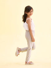 Load image into Gallery viewer, Go Colors Silver Nylon Stretch Shimmer Leggings
