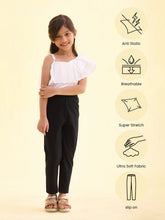 Load image into Gallery viewer, Go Colors Black Cotton Stretch  Cropped Leggings
