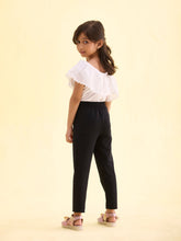 Load image into Gallery viewer, Go Colors Black Cotton Stretch  Cropped Leggings
