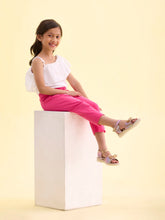 Load image into Gallery viewer, Go Colors Light Rose Cotton Stretch  Cropped Leggings
