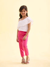 Load image into Gallery viewer, Go Colors Light Rose Cotton Stretch  Cropped Leggings

