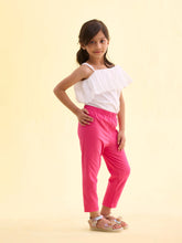 Load image into Gallery viewer, Go Colors Light Rose Cotton Stretch  Cropped Leggings
