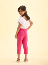 Load image into Gallery viewer, Go Colors Light Rose Cotton Stretch  Cropped Leggings
