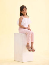 Load image into Gallery viewer, Go Colors Pastel Pink Cotton Stretch  Cropped Leggings

