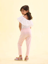 Load image into Gallery viewer, Go Colors Pastel Pink Cotton Stretch  Cropped Leggings
