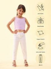 Load image into Gallery viewer, Go Colors White Cotton Stretch  Cropped Leggings
