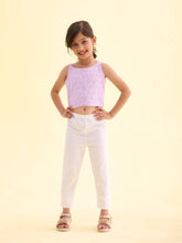 Load image into Gallery viewer, Go Colors White Cotton Stretch  Cropped Leggings
