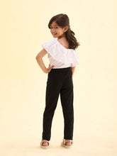 Load image into Gallery viewer, Go Colors Black Rayon Poly Stretch Rib Leggings
