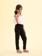 Load image into Gallery viewer, Go Colors Black Rayon Poly Stretch Rib Leggings
