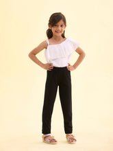 Load image into Gallery viewer, Go Colors Black Rayon Poly Stretch Rib Leggings
