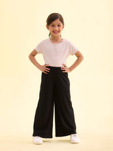 Load image into Gallery viewer, Go Colors Black Rayon Poly Stretch Rib Palazzo
