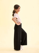 Load image into Gallery viewer, Go Colors Black Rayon Poly Stretch Rib Palazzo
