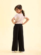 Load image into Gallery viewer, Go Colors Black Rayon Poly Stretch Rib Palazzo
