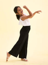 Load image into Gallery viewer, Go Colors Black Viscose Stretch Knit Palazzo
