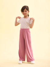 Load image into Gallery viewer, Go Colors Mauve Viscose Stretch Knit Palazzo
