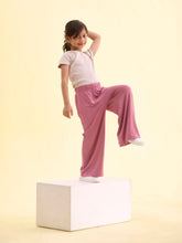 Load image into Gallery viewer, Go Colors Mauve Viscose Stretch Knit Palazzo
