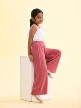 Load image into Gallery viewer, Go Colors Rusty Pink Rayon Poly Stretch Rib Palazzo
