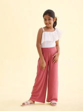 Load image into Gallery viewer, Go Colors Rusty Pink Rayon Poly Stretch Rib Palazzo
