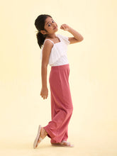 Load image into Gallery viewer, Go Colors Rusty Pink Rayon Poly Stretch Rib Palazzo
