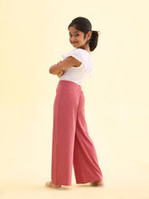 Load image into Gallery viewer, Go Colors Rusty Pink Rayon Poly Stretch Rib Palazzo
