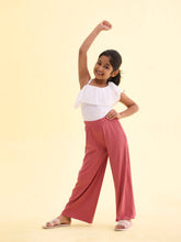 Load image into Gallery viewer, Go Colors Rusty Pink Rayon Poly Stretch Rib Palazzo

