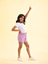 Load image into Gallery viewer, Go Colors Baby Lilac Cotton Knit Shorts
