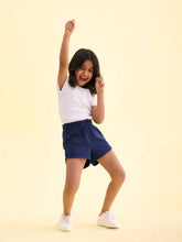Load image into Gallery viewer, Go Colors Navy Cotton Knit Shorts
