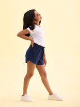 Load image into Gallery viewer, Go Colors Navy Cotton Knit Shorts
