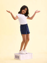 Load image into Gallery viewer, Go Colors Navy Cotton Knit Shorts
