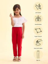 Load image into Gallery viewer, Go Colors Dark Red Cotton Stretch  Ankle Length Leggings
