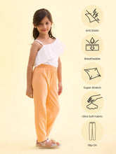 Load image into Gallery viewer, Go Colors Light Peach Cotton Stretch  Ankle Length Leggings
