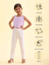 Load image into Gallery viewer, Go Colors White Cotton Stretch  Ankle Length Leggings
