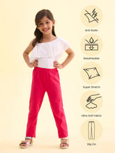 Load image into Gallery viewer, Go Colors Young Fuchsia Cotton Stretch  Ankle Length Leggings

